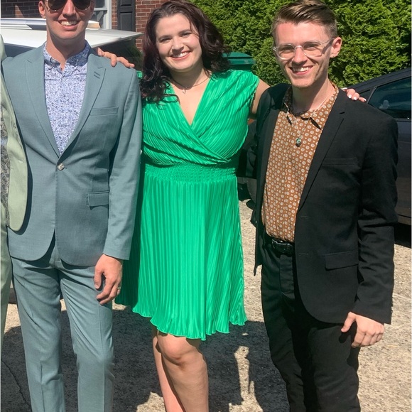 DKNY Emerald Green Cocktail Dress Size 14 - Picture 4 of 5